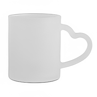 Sublimation Glass Mug with Heart Shaped Handle