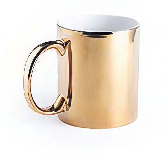Glossy Gold Metallic Mug for Sublimation and Laser Engraving