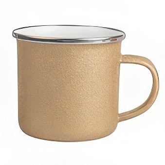 Enamel Steel Glitter Sublimation Mug - Silver Rim