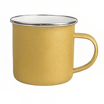 Enamel Glitter Steel Sublimation Mug - Silver Rim