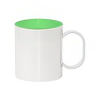 Plastic unbreakable mug for sublimation overprint and engraving