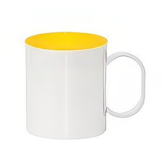 Plastic unbreakable mug for sublimation overprint and engraving