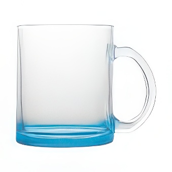 Clear Glass Mug with Coloured Base for Sublimation and Engraving