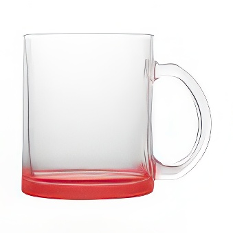 Clear Glass Mug with Coloured Base for Sublimation and Engraving