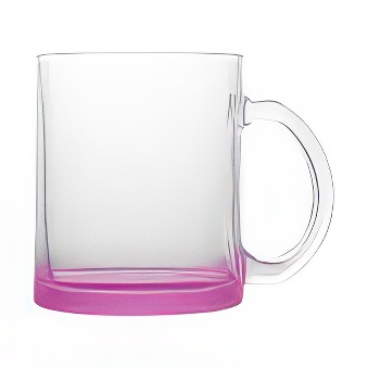 Clear Glass Mug with Coloured Base for Sublimation and Engraving