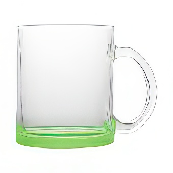Clear Glass Mug with Coloured Base for Sublimation and Engraving