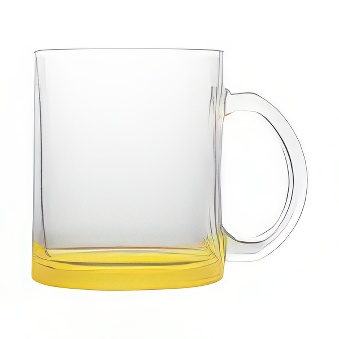 Clear Glass Mug with Coloured Base for Sublimation and Engraving