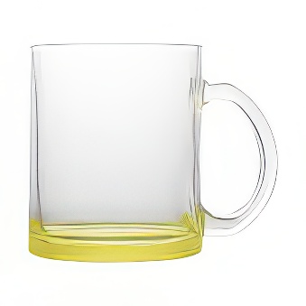 Clear Glass Mug with Coloured Base for Sublimation and Engraving