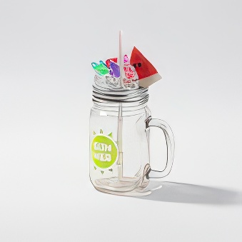 Clear Glass Mason Jar with Straw for Sublimation and Engraving