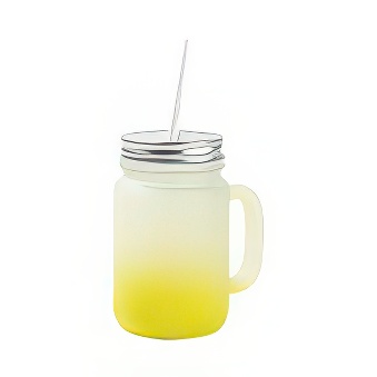 Frosted Glass Mason Jar with Metal Lid and Straw for Sublimation and Engraving