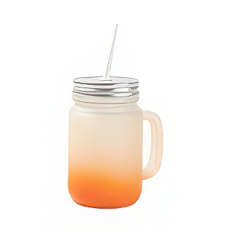 Frosted Glass Mason Jar with Metal Lid and Straw for Sublimation and Engraving