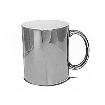 Glossy Silver Metallic Mug for Sublimation and Laser Engraving