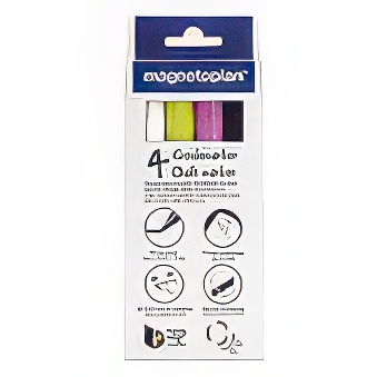 Chalk markers for smooth surfaces (white, black, light yellow, light pink)
