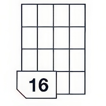 Self-adhesive labels for all types of printers- 16 labels on a sheet
