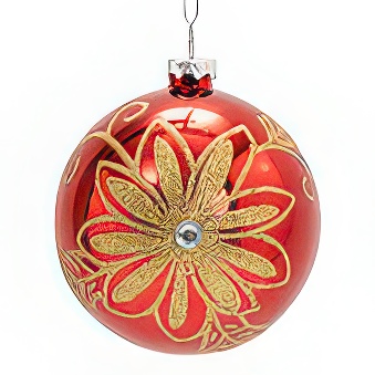 Christmas bauble for sublimation - gold flowers