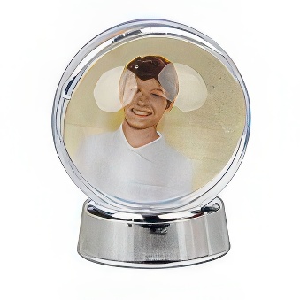 Photoglobe - snow with silver stand