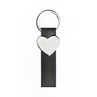 Heart-shaped Keychain with an Elongated Eco-leather Pad for Printing