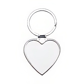 Metal, heart keyring for sublimation and engraving