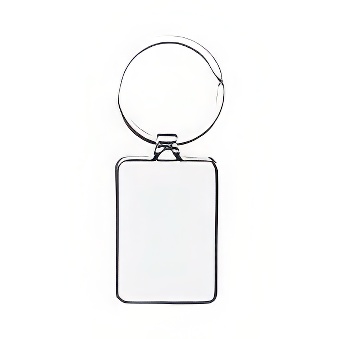 Metal, rectangle keyring for sublimation and engraving