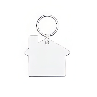 Sublimation and engraving MDF keychain - house
