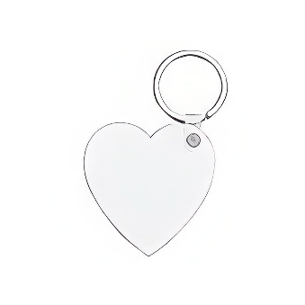Sublimation and engraving MDF keychain - heart