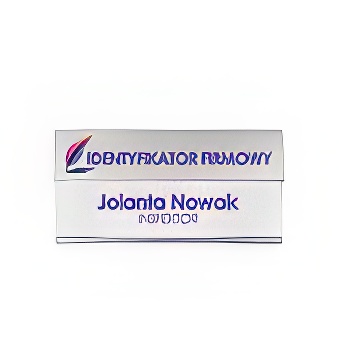 Identyfikator z okienkiem ;  zapięcie - wieszaki agrafka 