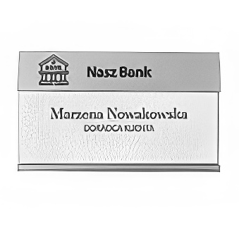 Identyfikator z okienkiem ;  zapięcie - magnes