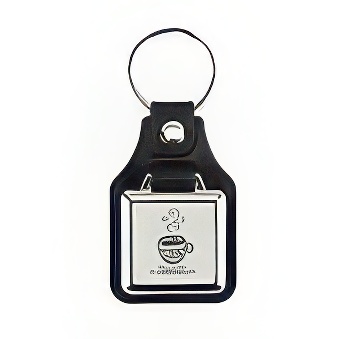 Elements for making metal keychains on an eco leather pad