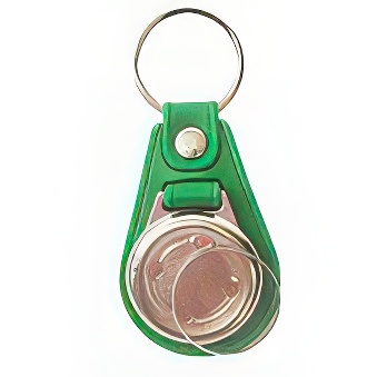 Elements for making metal keychains on an eco leather pad