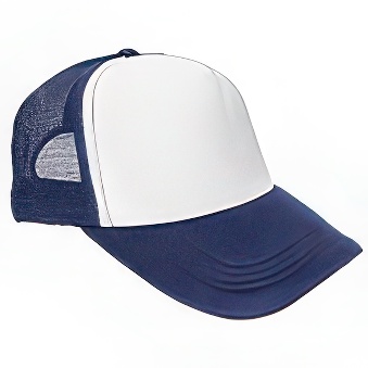 Cap with mesh back panels for sublimation