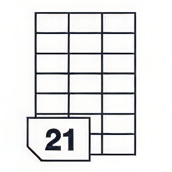 Self-adhesive labels for all types of printers- 21 labels on a sheet
