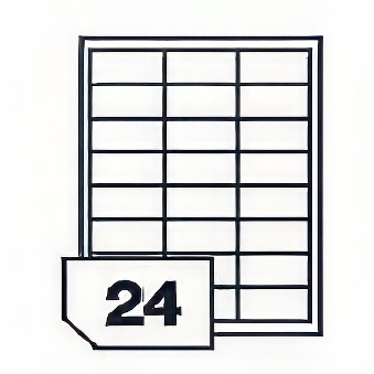 Self-adhesive labels for all types of printers- 24 labels on a sheet