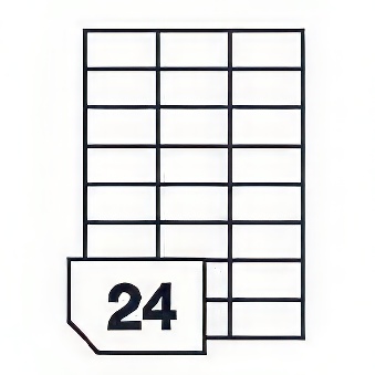 Self-adhesive labels for all types of printers- 24 labels on a sheet