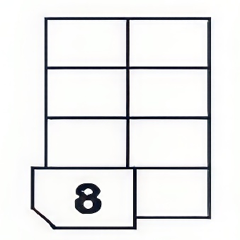 Self-adhesive labels for all types of printers- 8 labels on a sheet
