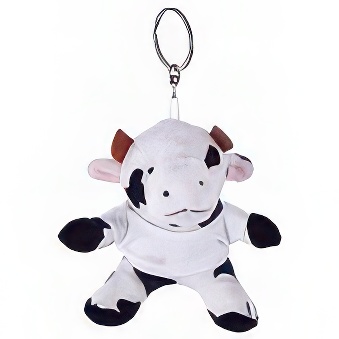 Key ring plushy cow with T-shirt for overprint