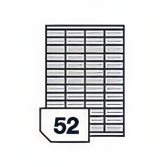 Self-adhesive labels for all types of printers- 52 labels on a sheet