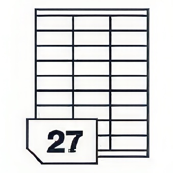Self-adhesive labels for all types of printers - 27 labels on a sheet