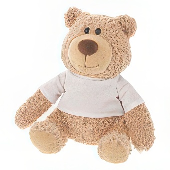 Beige Teddy Bear with a white T-shirt for printing