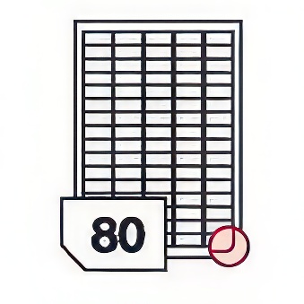 Self-adhesive glossy white photo labels, rounded corners for inkjet printers - 80 labels on a sheet