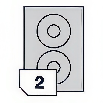 Self-adhesive glossy white photo labels CD / DVD for laser printers and copiers -2 labels on a sheet