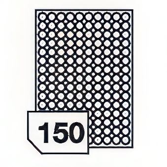 Self-adhesive glossy white labels for laser printers and copiers - 150 labels on a sheet