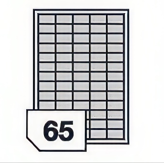 Self-adhesive labels for all types of printers- 65 labels on a sheet