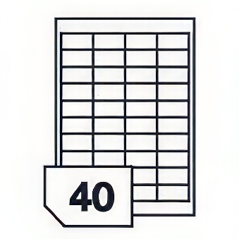 Self-adhesive labels for all types of printers - 40 labels on a sheet