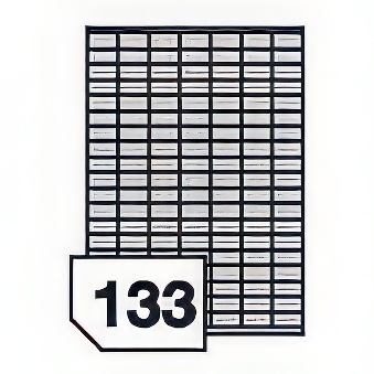 Self-adhesive polyester film labels for inkjet printers - 133 labels on a sheet
