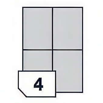 Self-adhesive polyester film labels for inkjet printers - 4 labels on a sheet