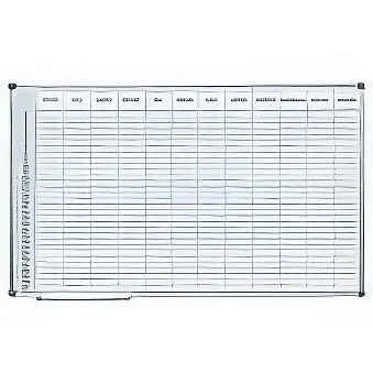 Tablica suchościeralna magnetyczna do planowania roku