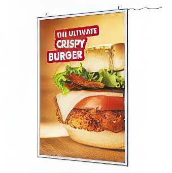 Double-sided LED poster frame with sharp corners