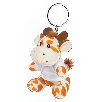 Key ring plushy giraffe with T-shirt for overprint