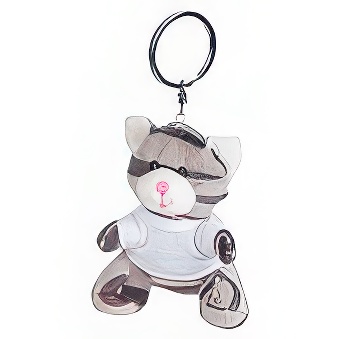 Key ring plushy cat with T-shirt for overprint