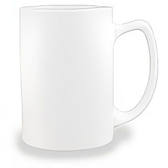 Big mug for sublimation with a pointed handle